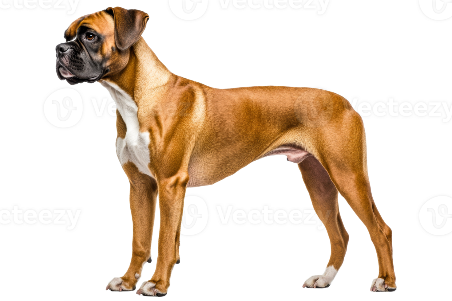 Alert Boxer dog in profile png