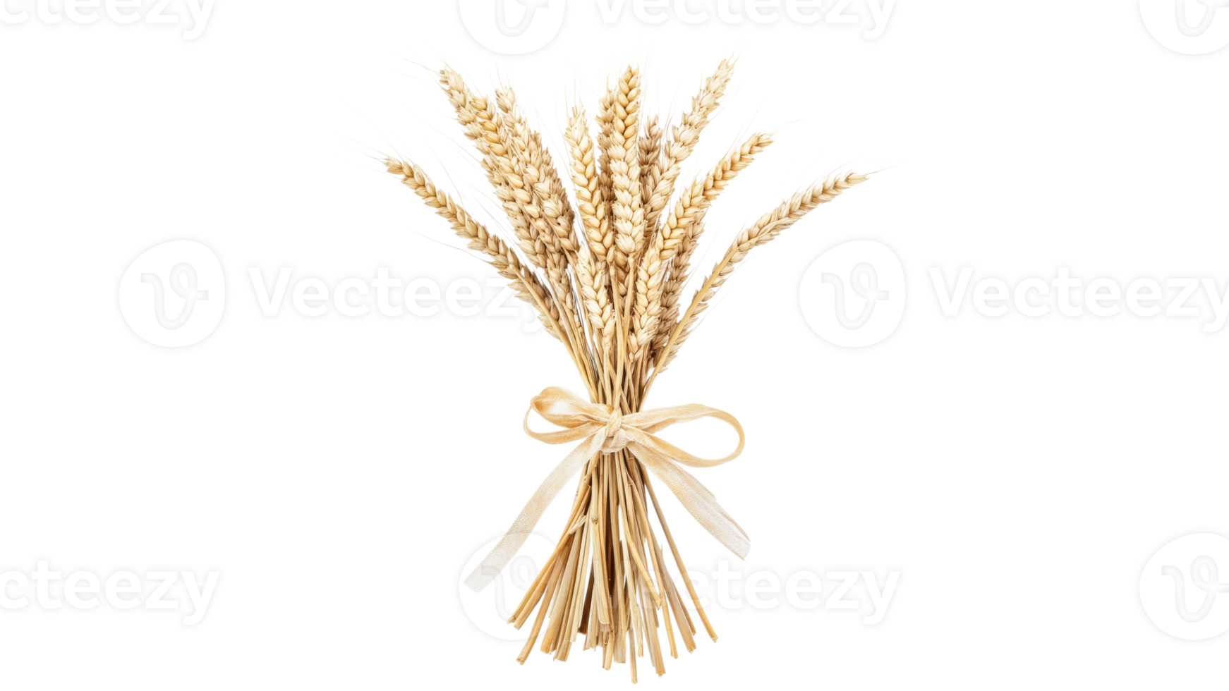 Wheat bouquet with ribbon decoration png