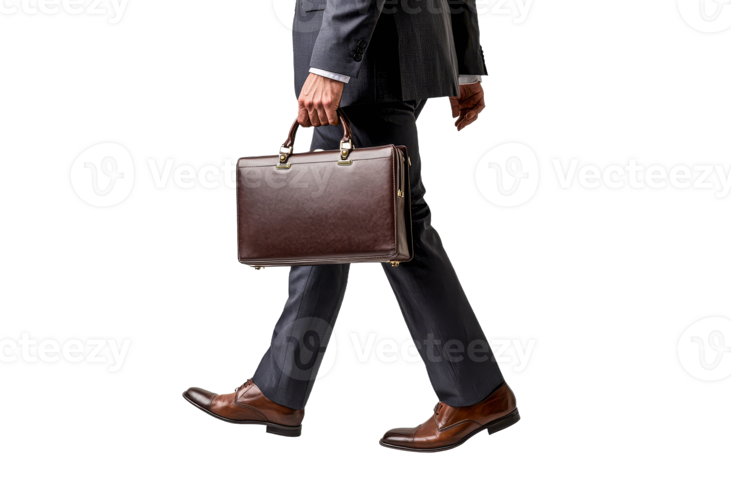 Businessman in suit with briefcase transparent png
