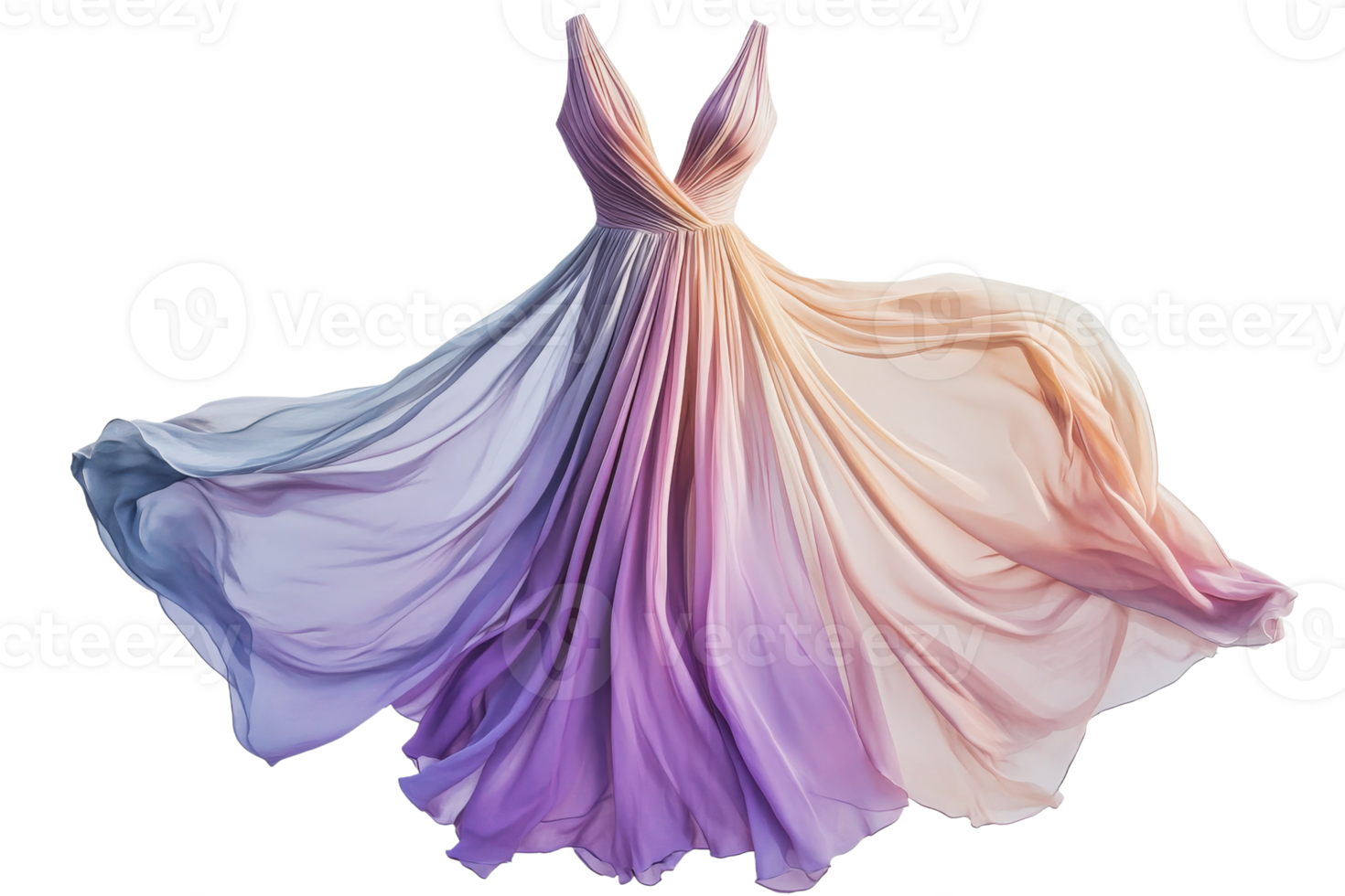 Pastel elegant flowy dress displayed png