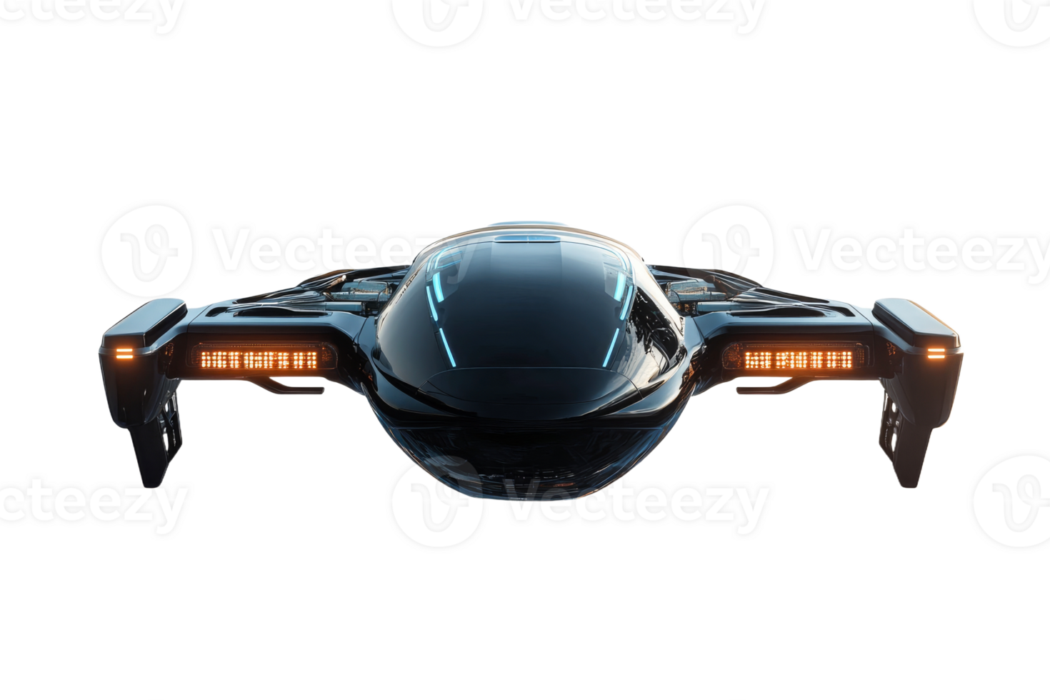 Futuristic spaceship design with sleek features png