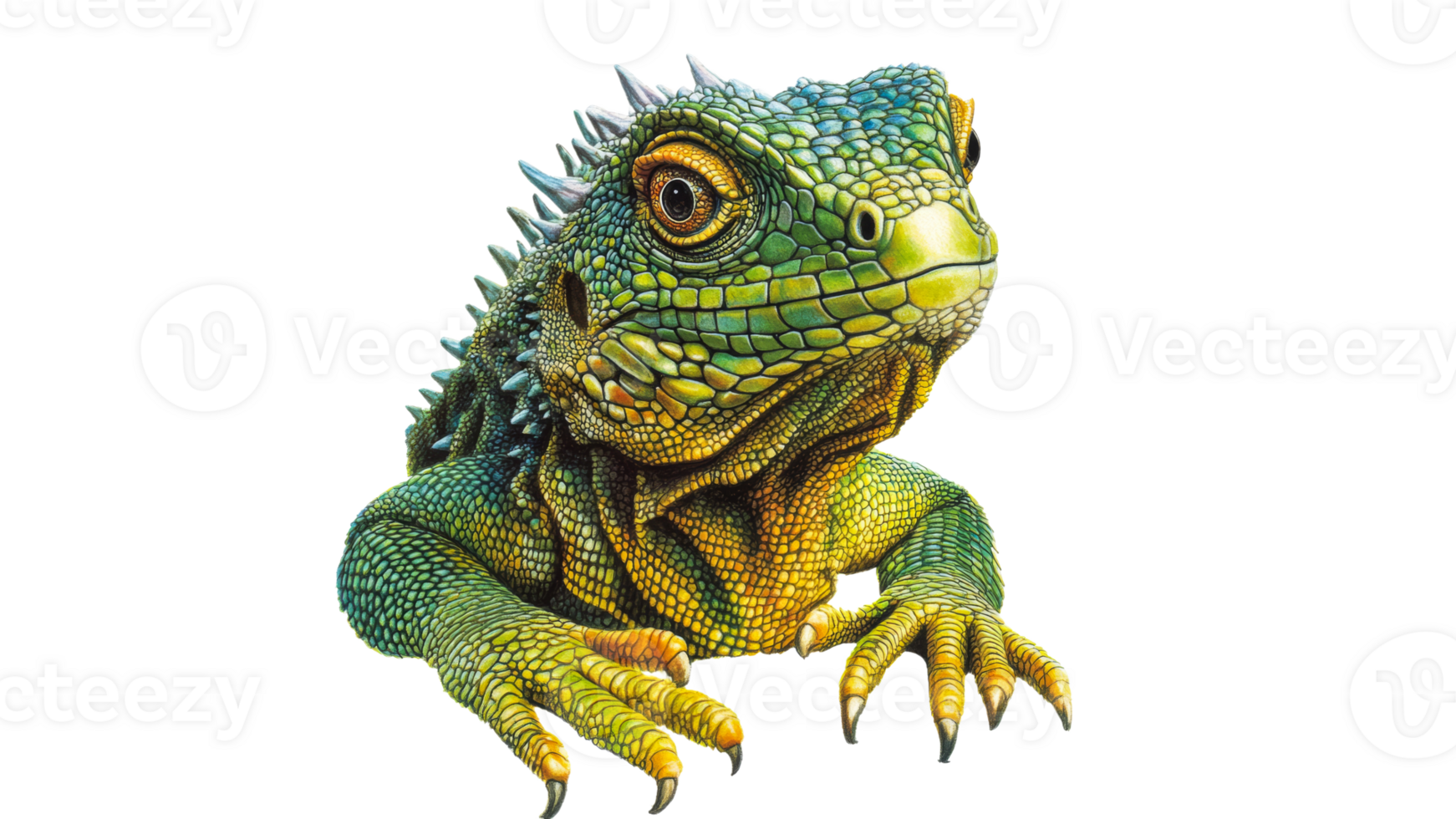 Colorful lizard basking under natural light png