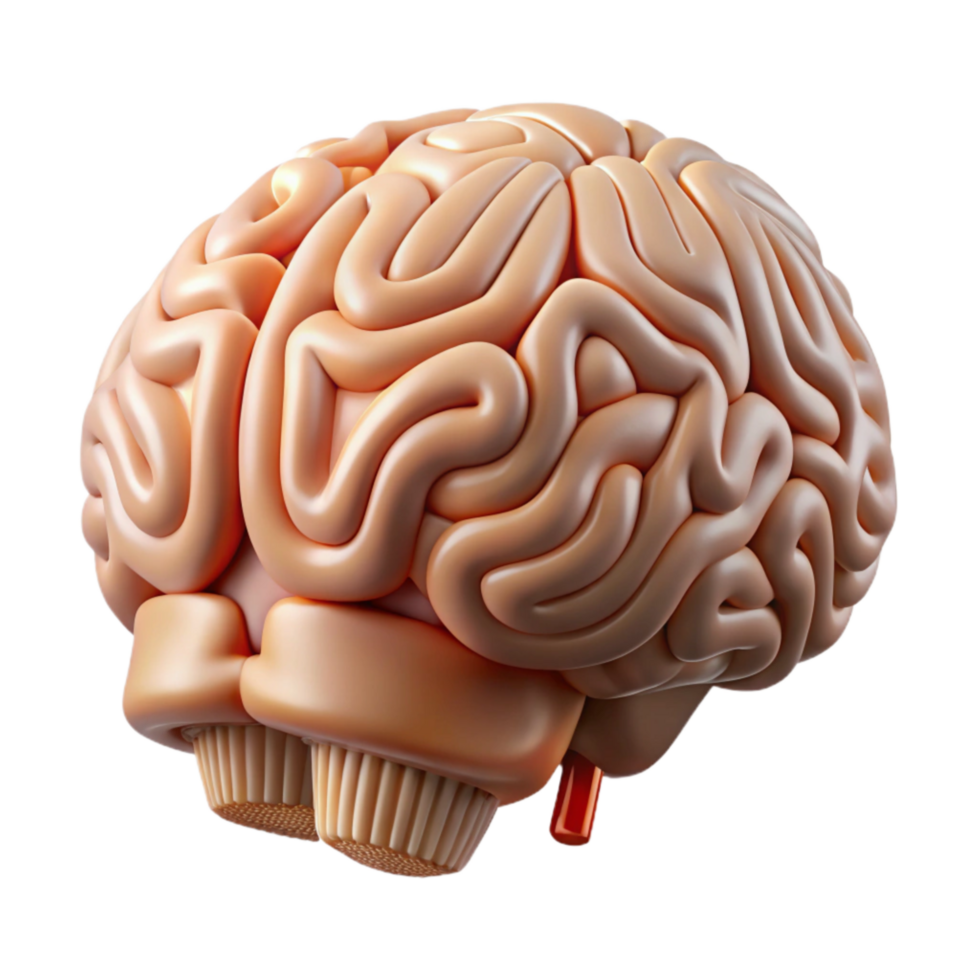 beautiful vintage Human Brain with Nanotech Implants Cutout Element png