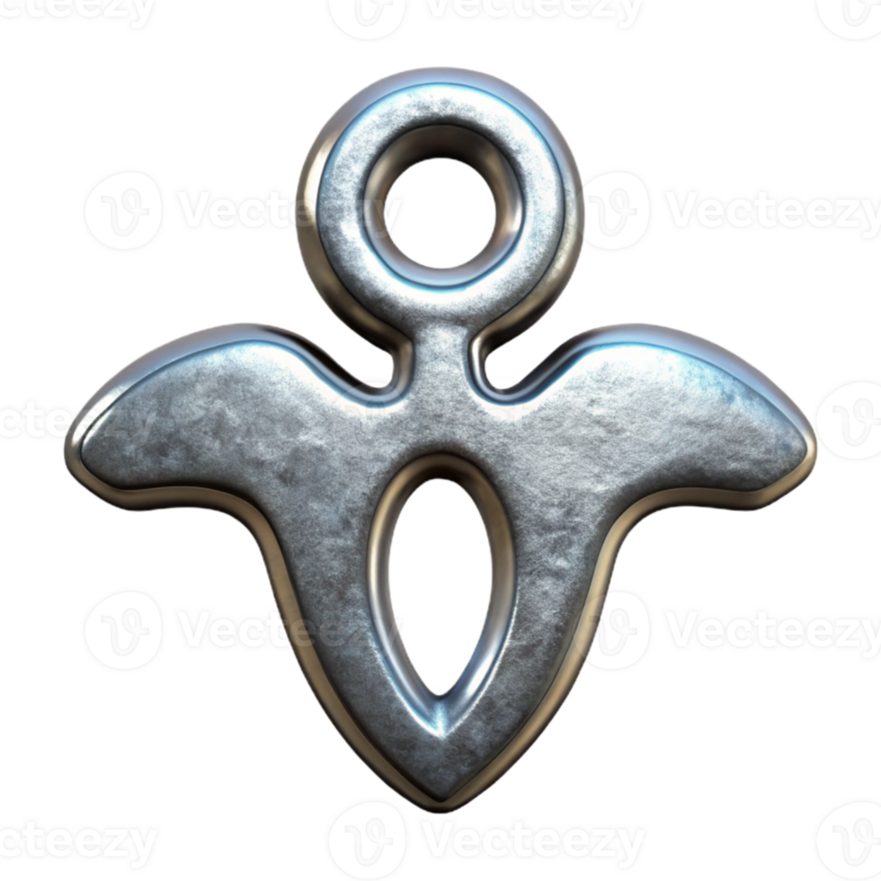 extraordinary vintage Human Enhancement Symbol Silver Isolated authentic png