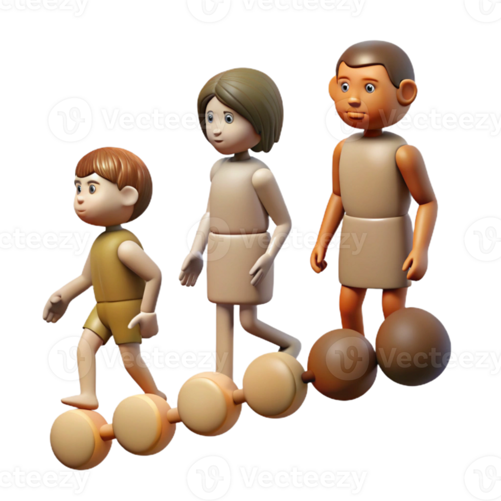 serene vintage Human Evolution Timeline Illustration Isolated genuine png