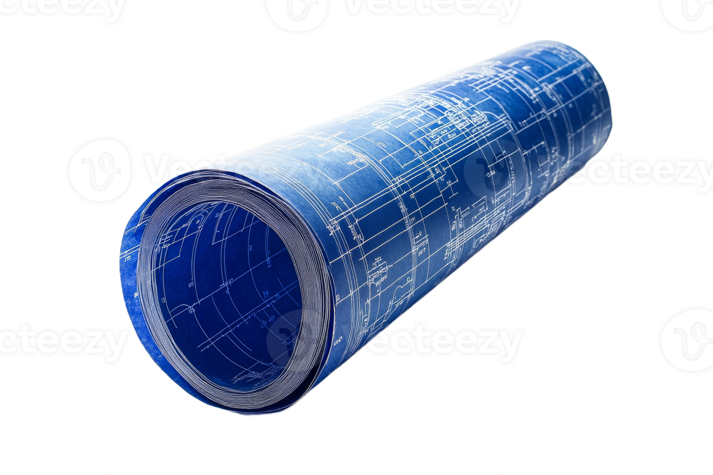 Rolled up blueprints ready for site png