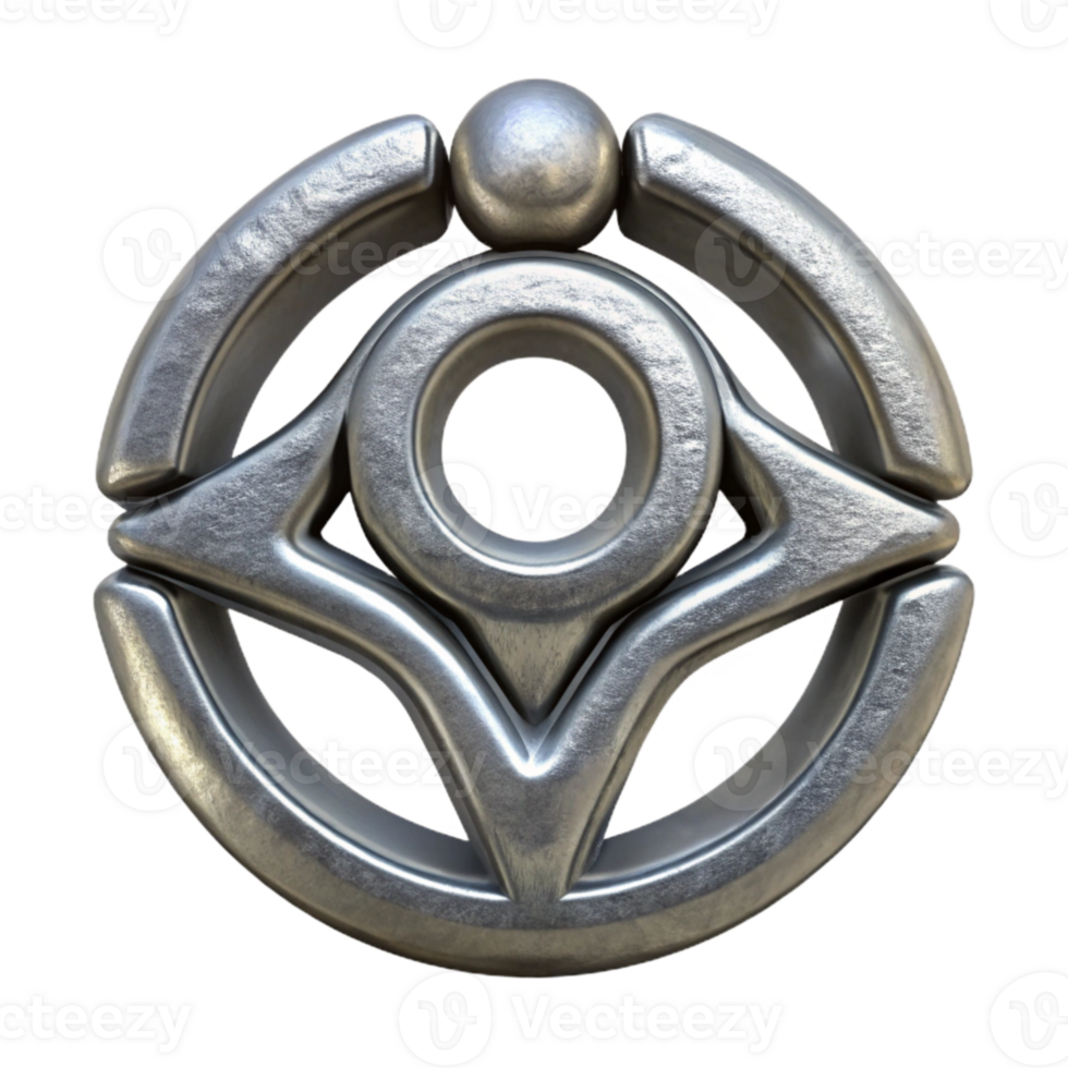 dramatic abstract Human Enhancement Symbol Silver Isolated authentic png