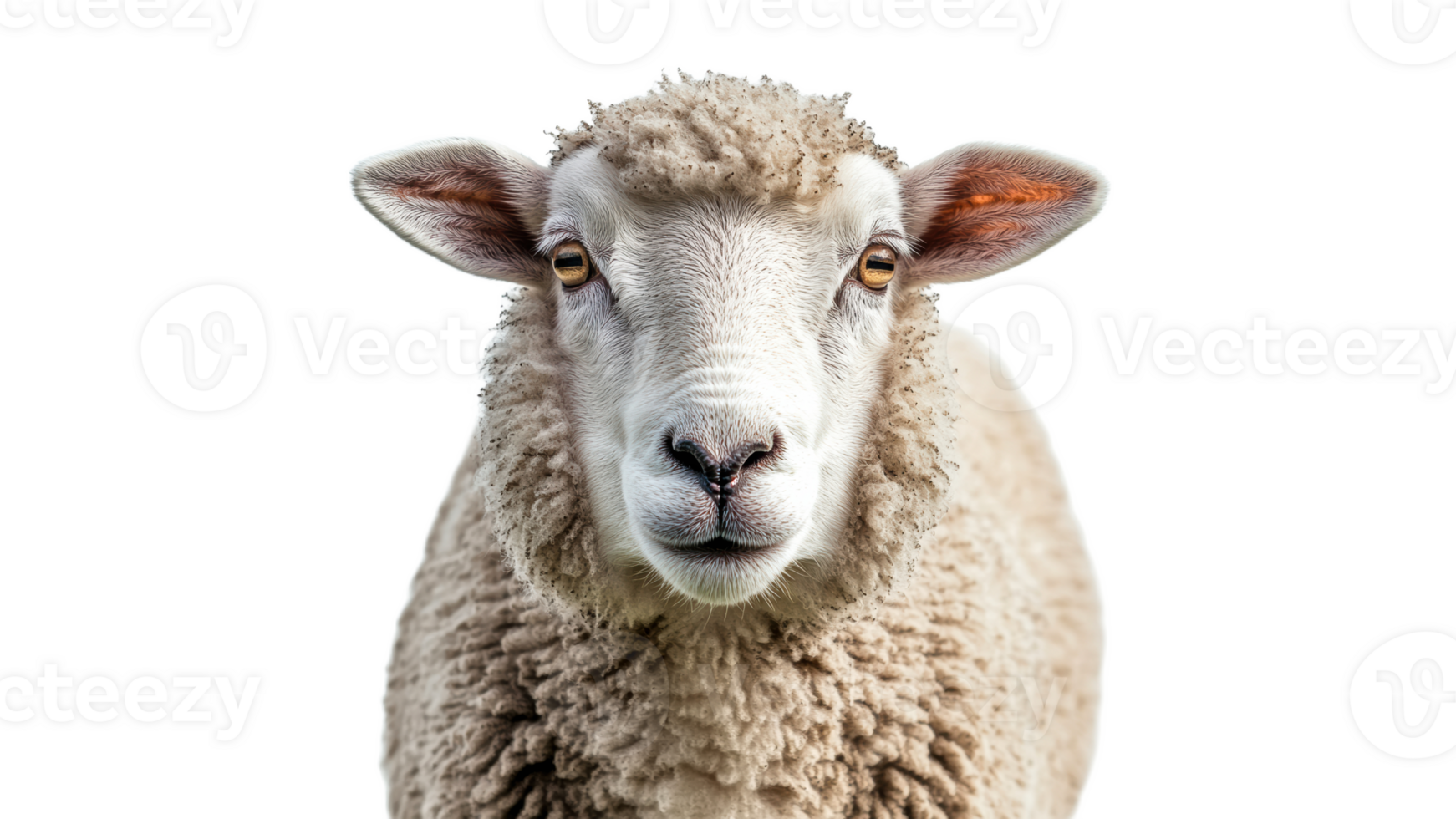Soft wool sheep with calm look png
