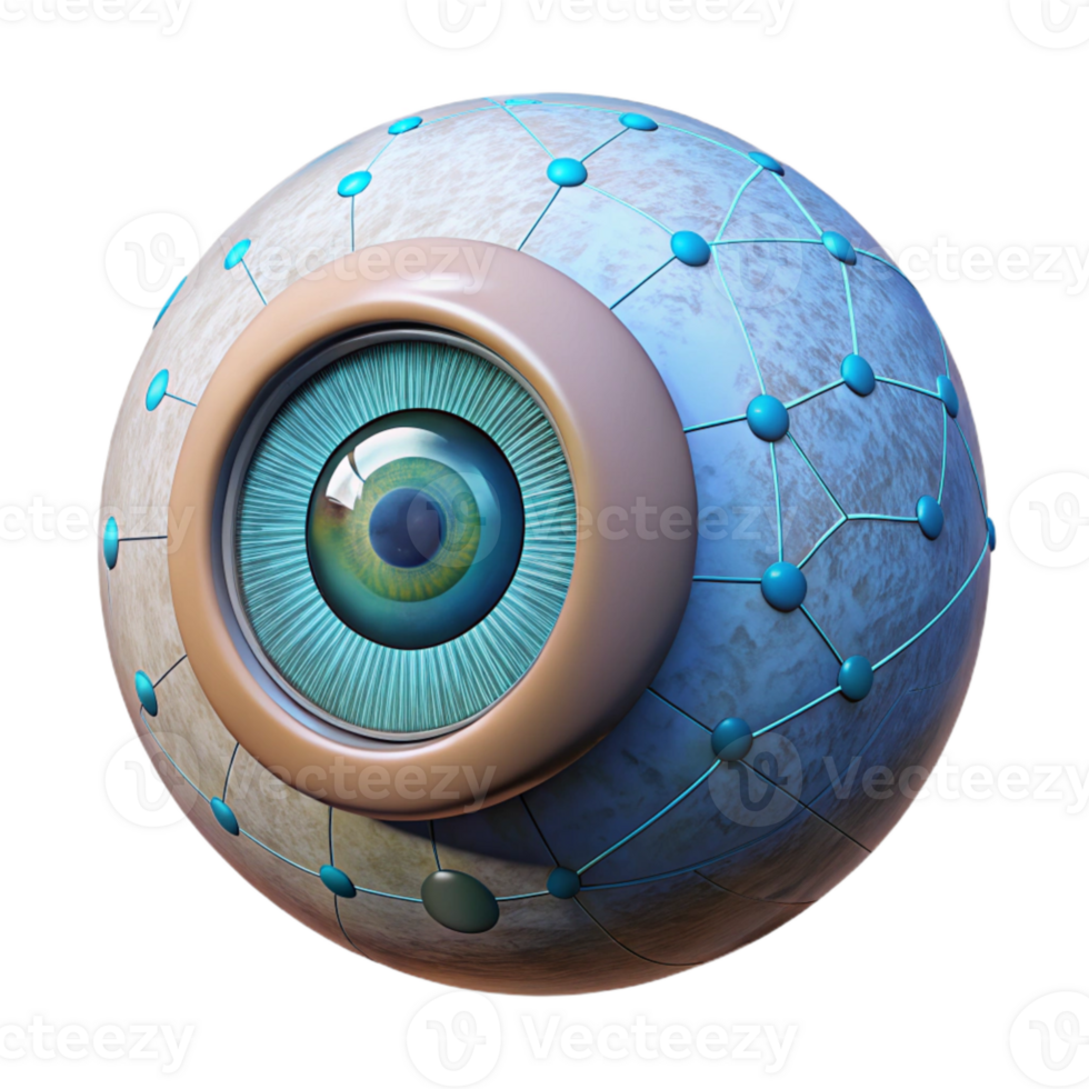 impressive artistic Human Eye Scanning Data Points Created by Ai Transparent Background detailed png