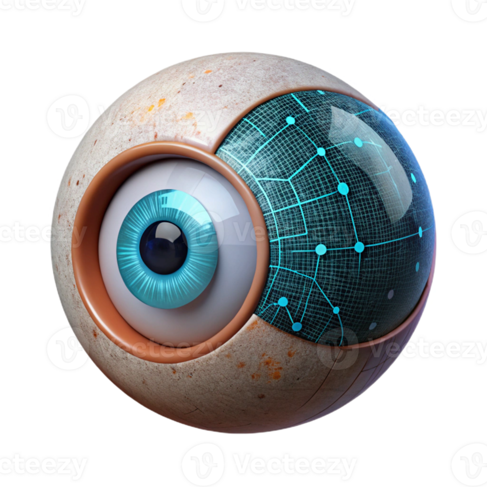 vibrant contemporary Human Eye Scanning Data Points Created by Ai Transparent Background high resolution png