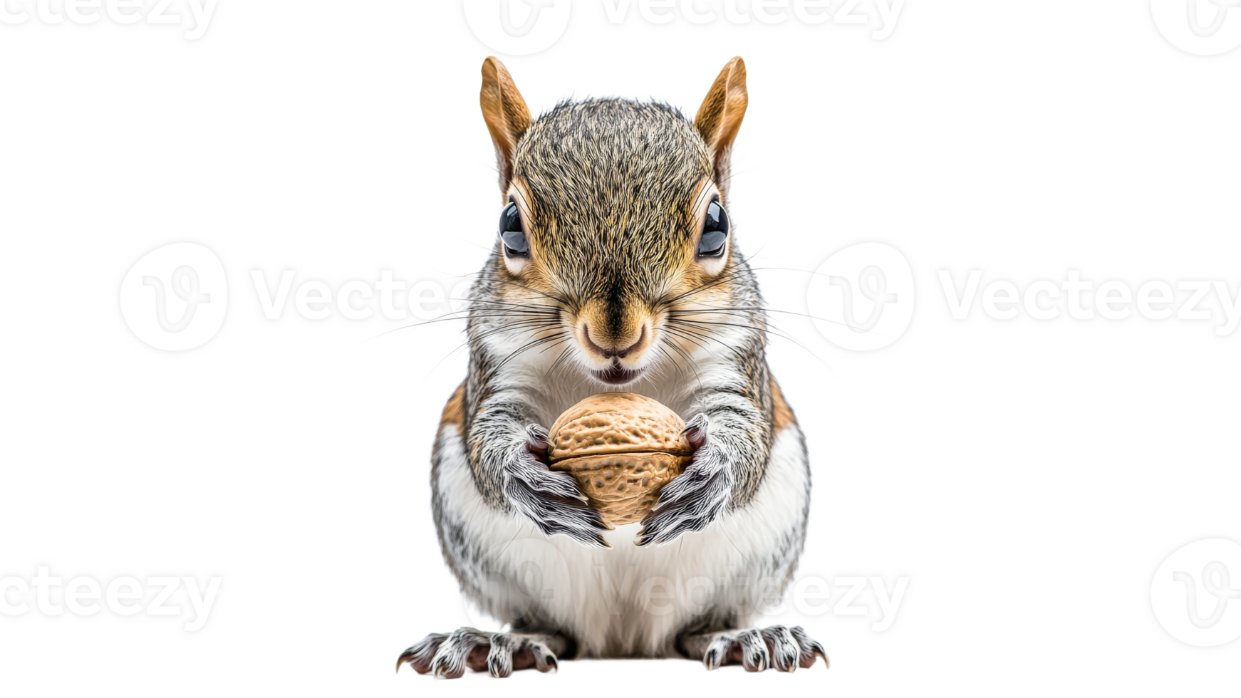 Squirrel holding an acorn with a focused gaze png