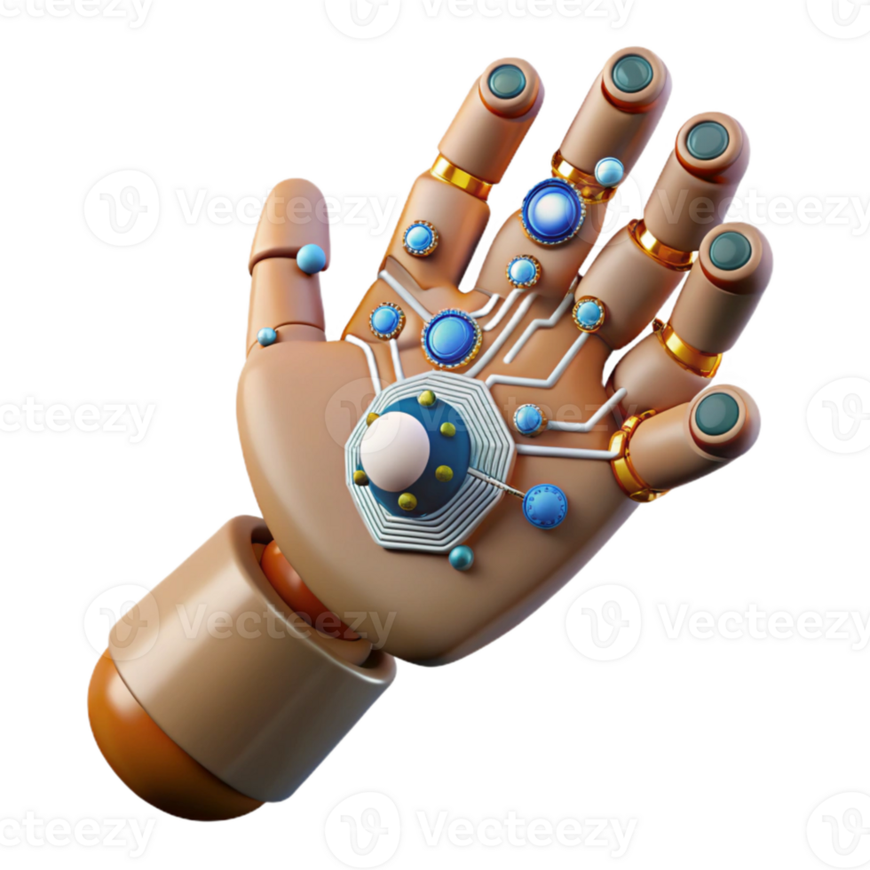 beautiful rustic Human Hand Manipulating Digital Data with Ai Assistance high quality png