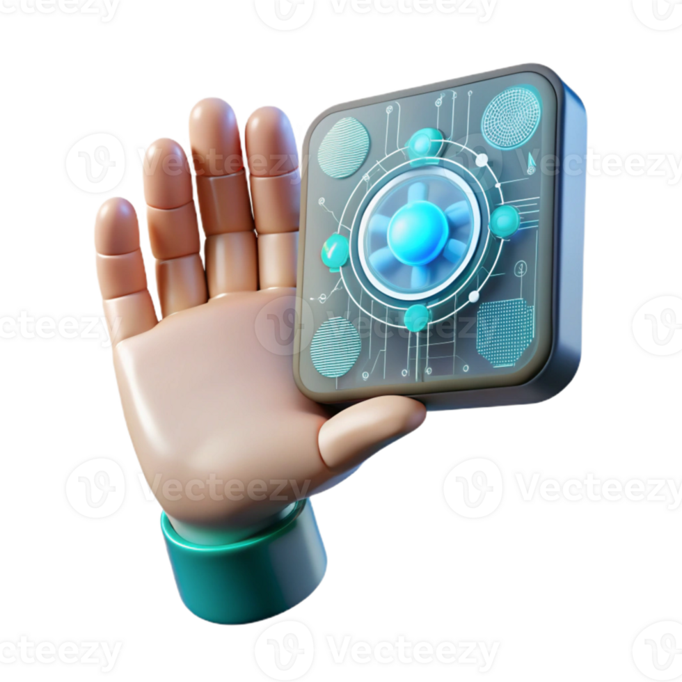 dramatic rustic Human Hand Touching Ai Interface Hologram Transparent high resolution png