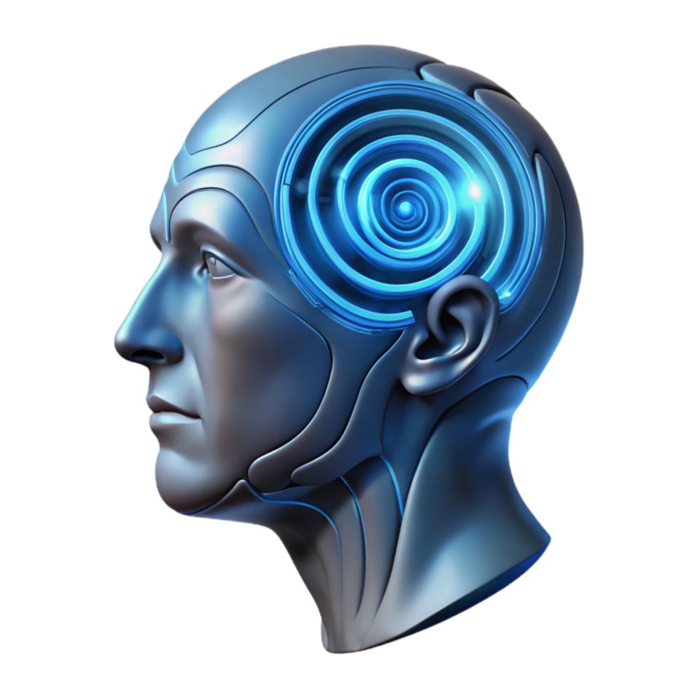 impressive abstract Human Head with Digital Aura Isolated high quality png