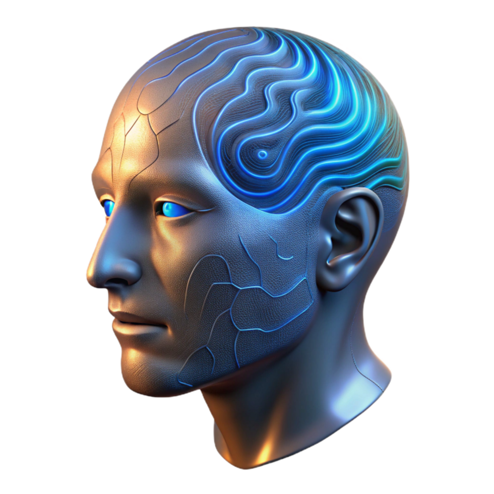 beautiful artistic Human Head with Digital Aura Isolated genuine png