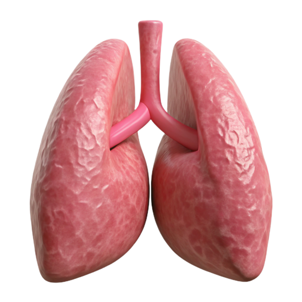 dramatic traditional Human Lung Model Pink Isolated Element authentic png