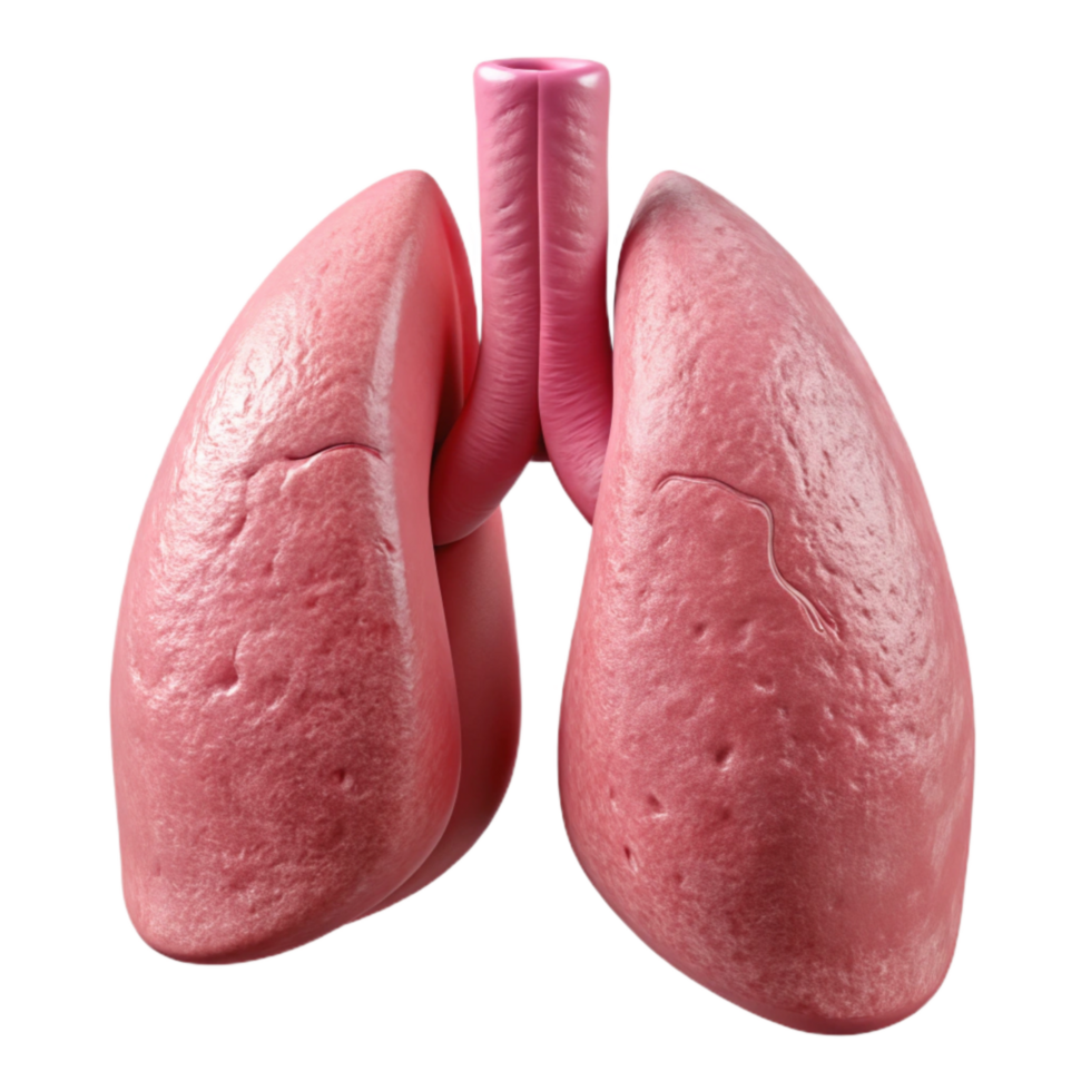 vibrant minimalist Human Lung Model Pink Isolated Element png