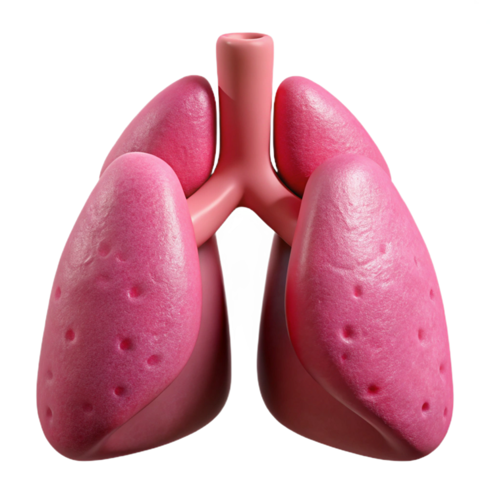 elegant rustic Human Lung Model Pink Isolated Element professional png