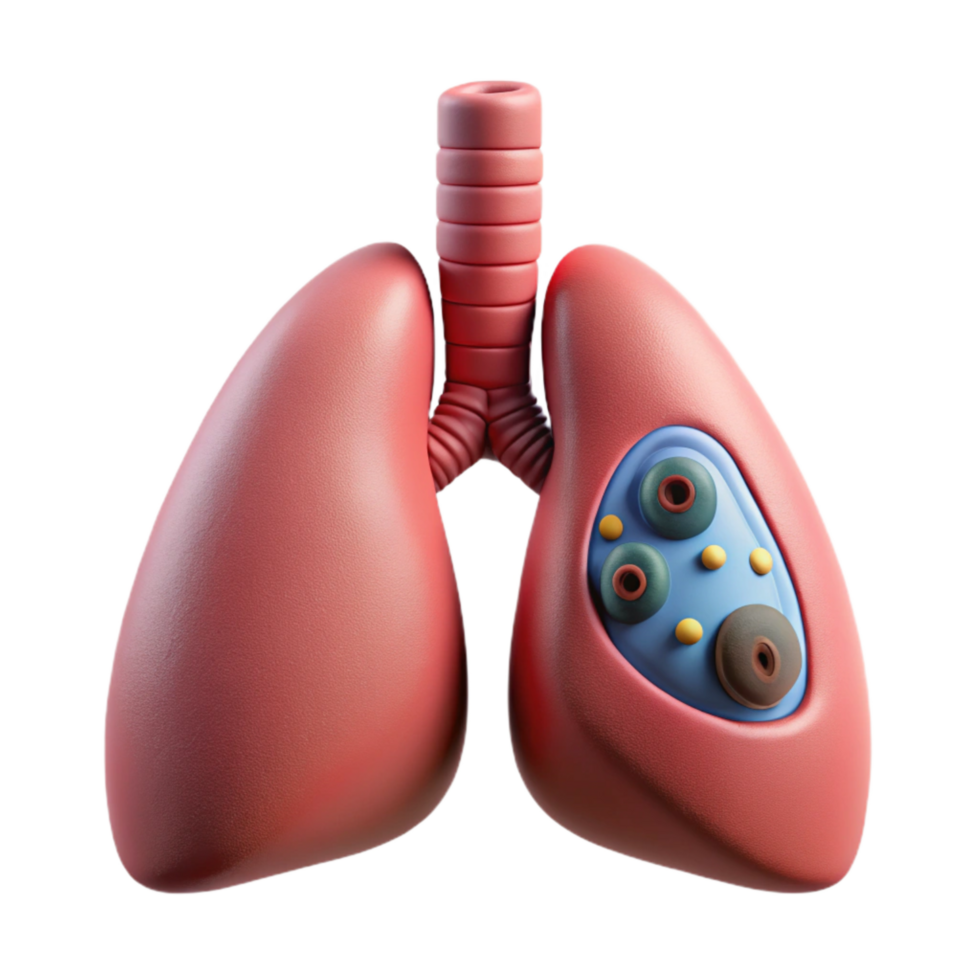 beautiful classic Human Lung with Nanobot Treatment Transparent premium png
