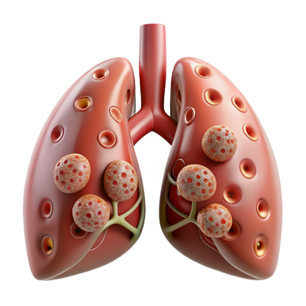 elegant abstract Human Lung with Nanobot Treatment Transparent detailed png