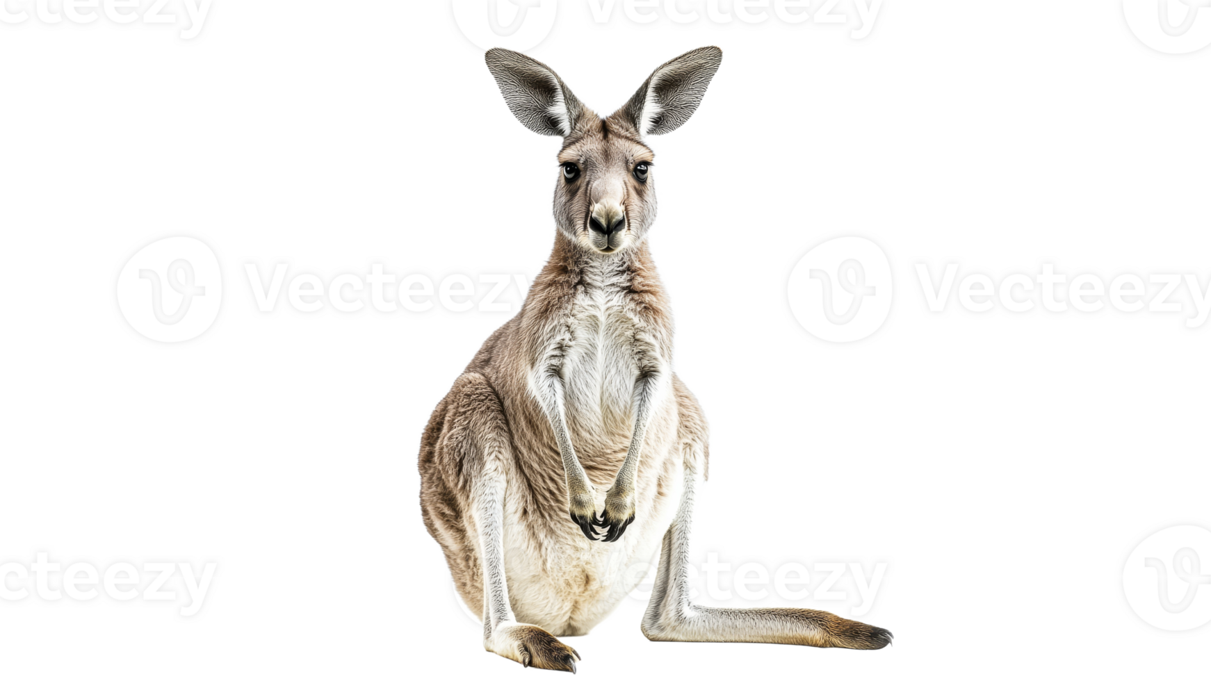 Kangaroo sits quietly against a white backdrop png