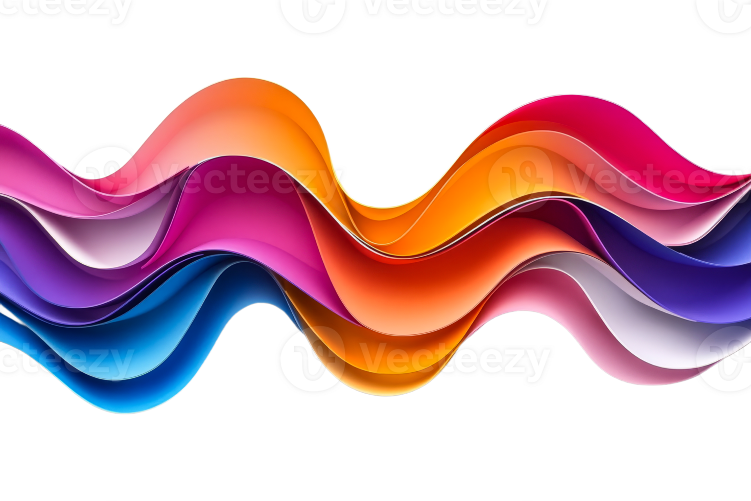 Colorful wave patterns flowing in smooth gradients png