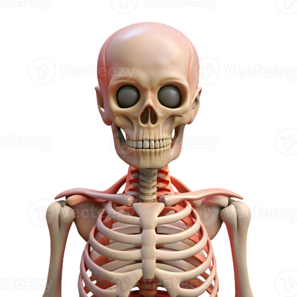 dramatic modern Human Skeleton Front View Isolated Element professional png