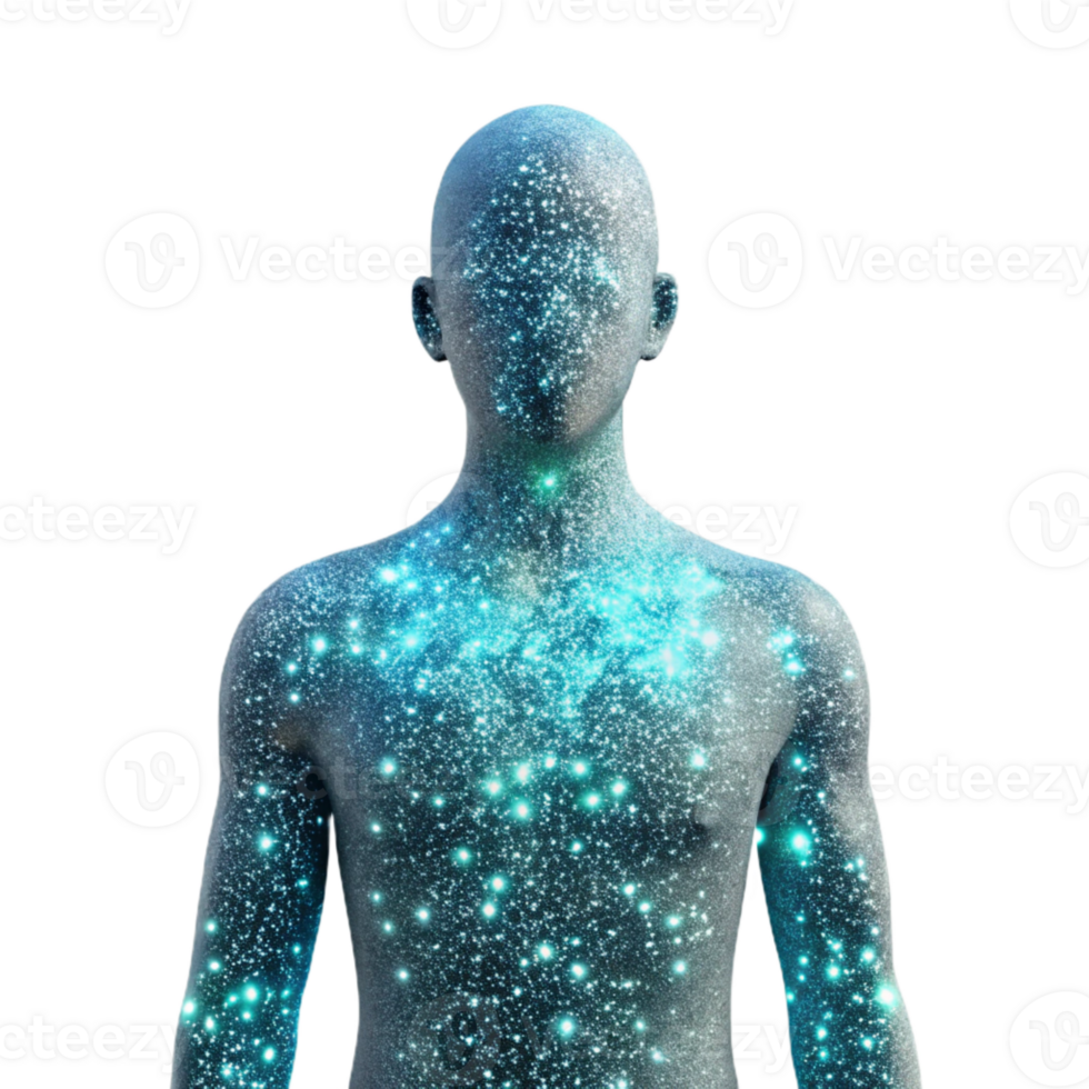 stunning creative Human Silhouette Transforming Into Digital Data Isolated high quality png