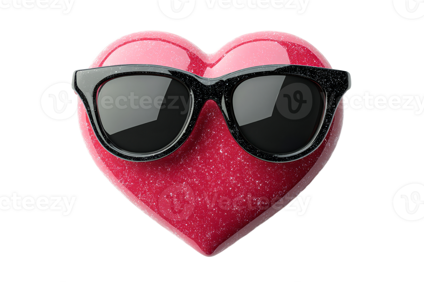 Heart shaped soap with sunglasses resting on top png