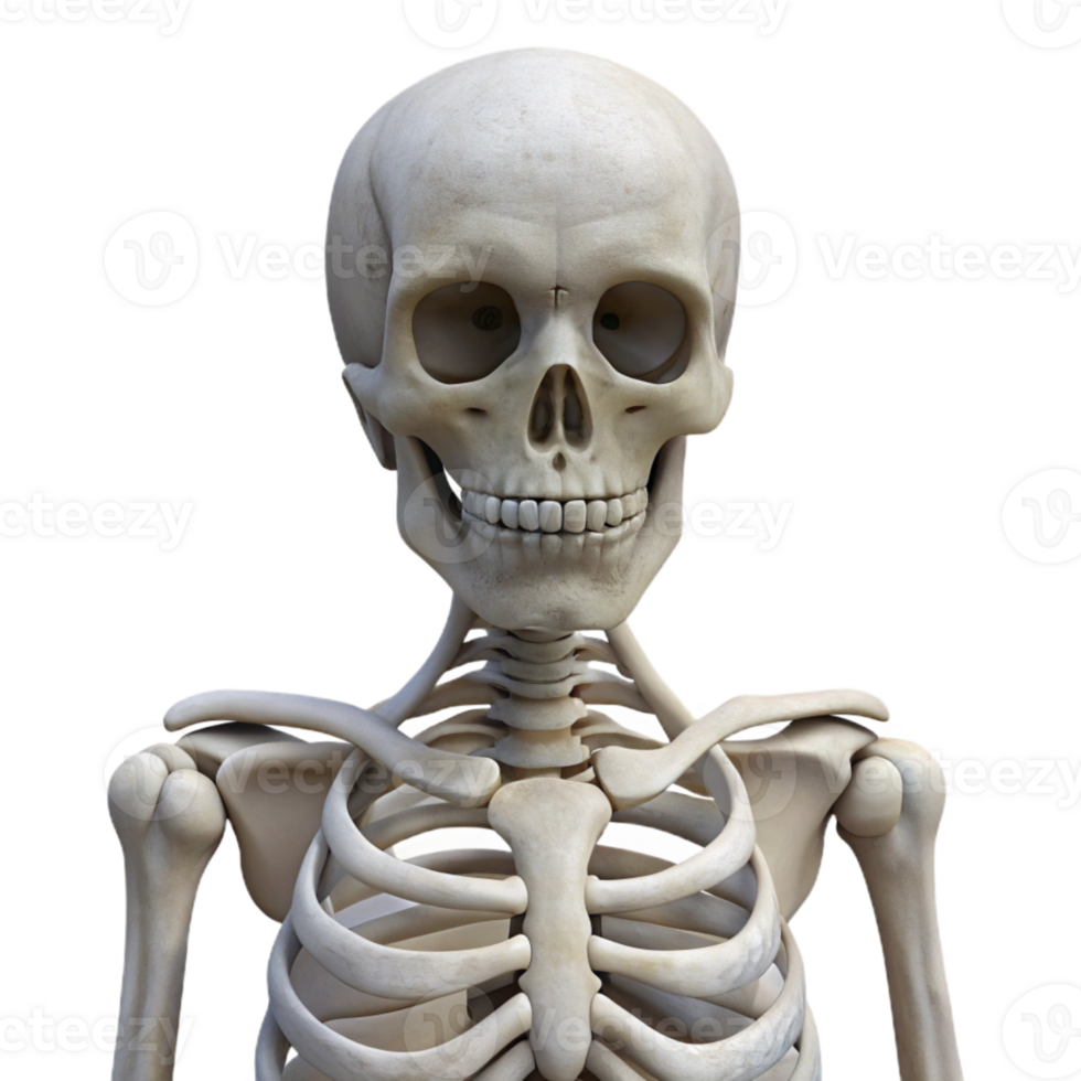serene classic Human Skeleton Front View Isolated Element genuine png