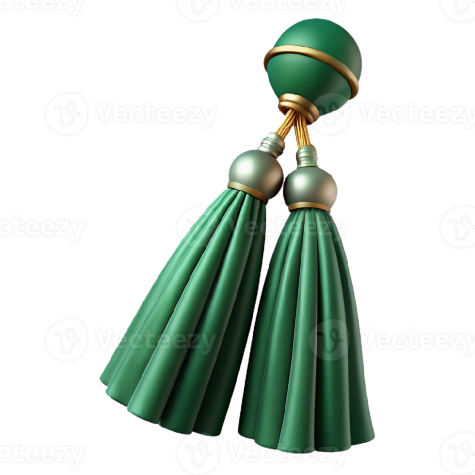 serene artistic Hunter Green Velvet Curtain Tassel Detail Transparent Background high resolution png