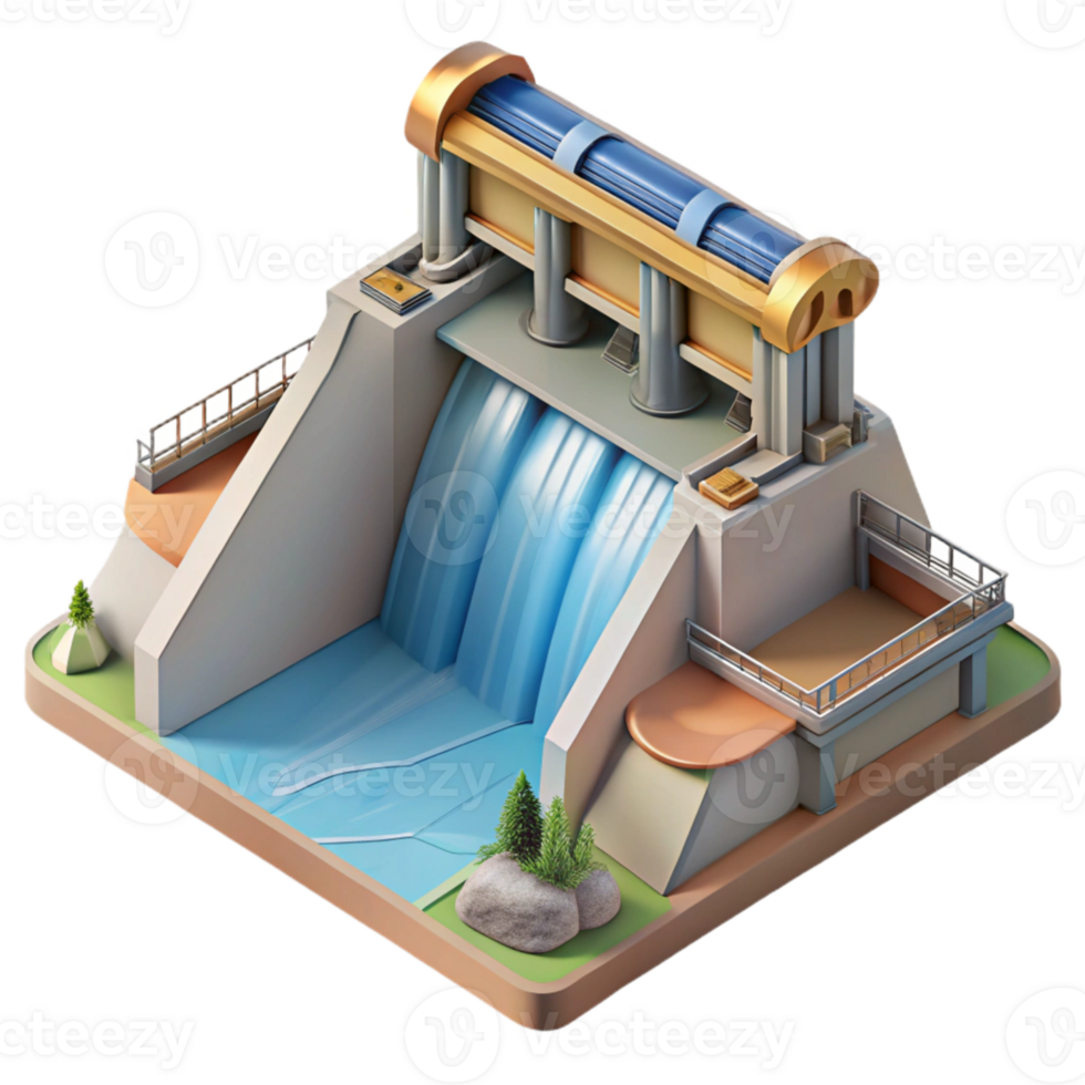 magnificent abstract Hydroelectric Dam Top View Cutout original png