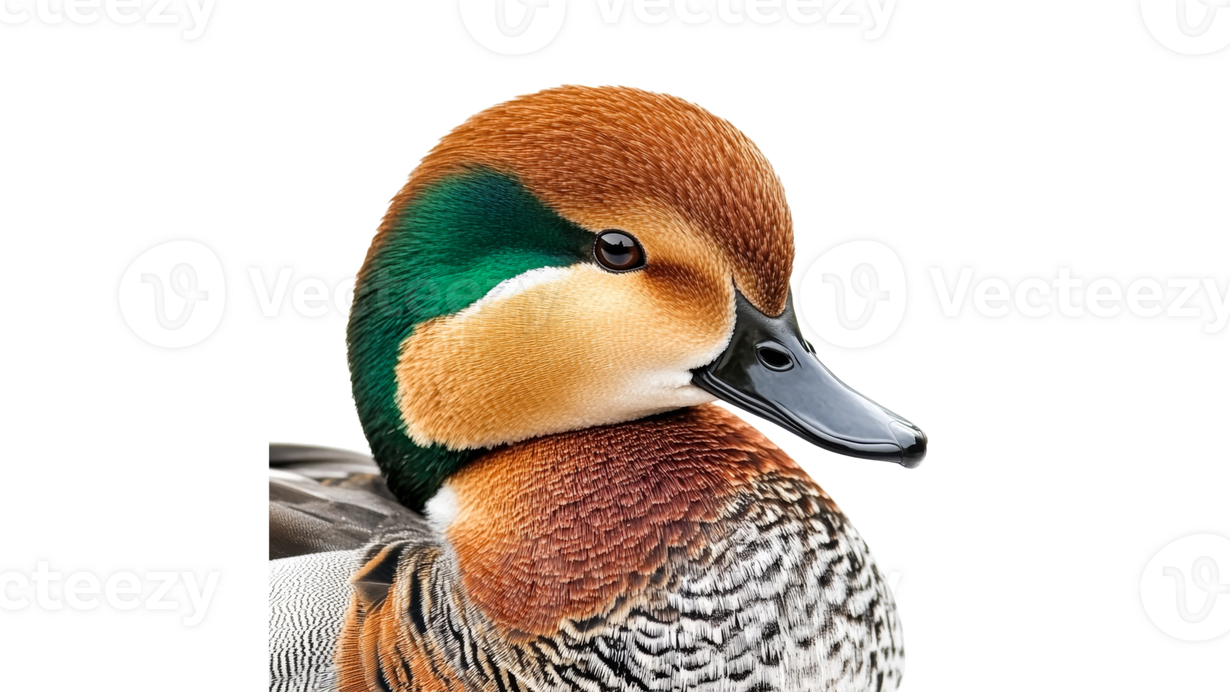Beautiful duck showcasing vibrant plumage colors png