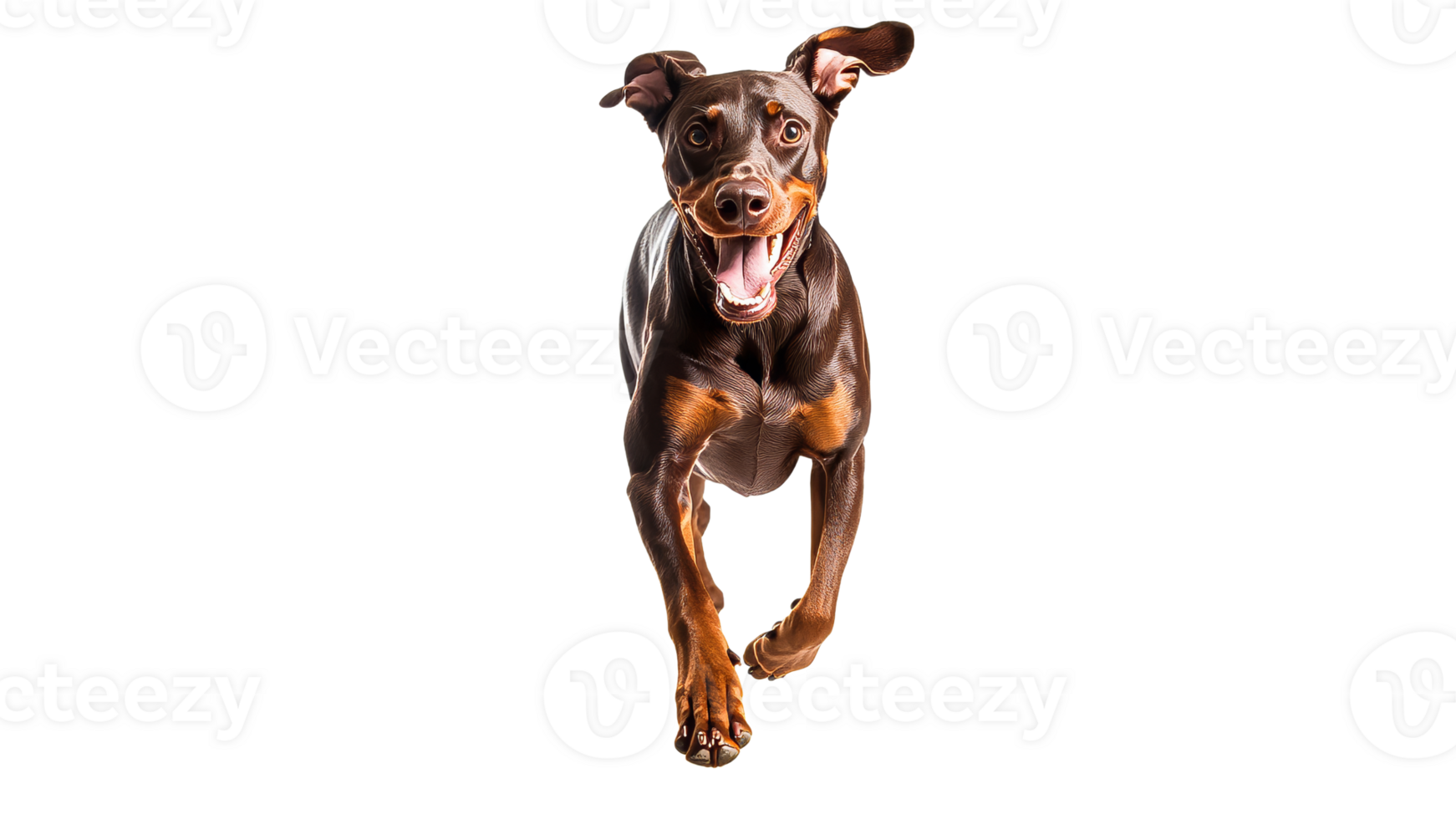 Happy dog running in playful spirit png