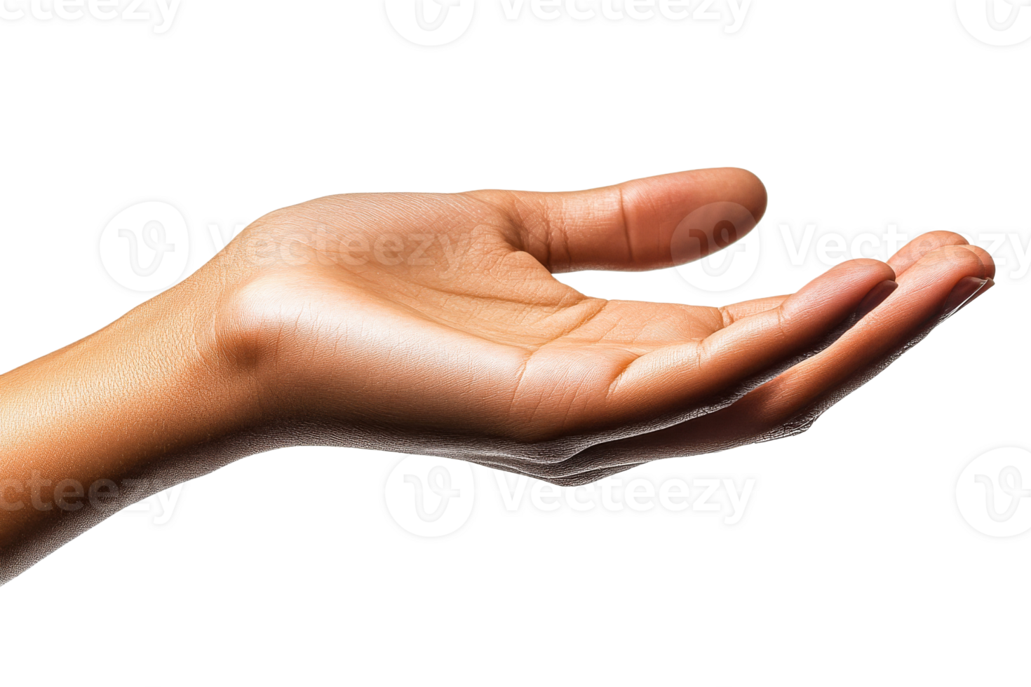 Open hand reaching out for connection and support transparent png