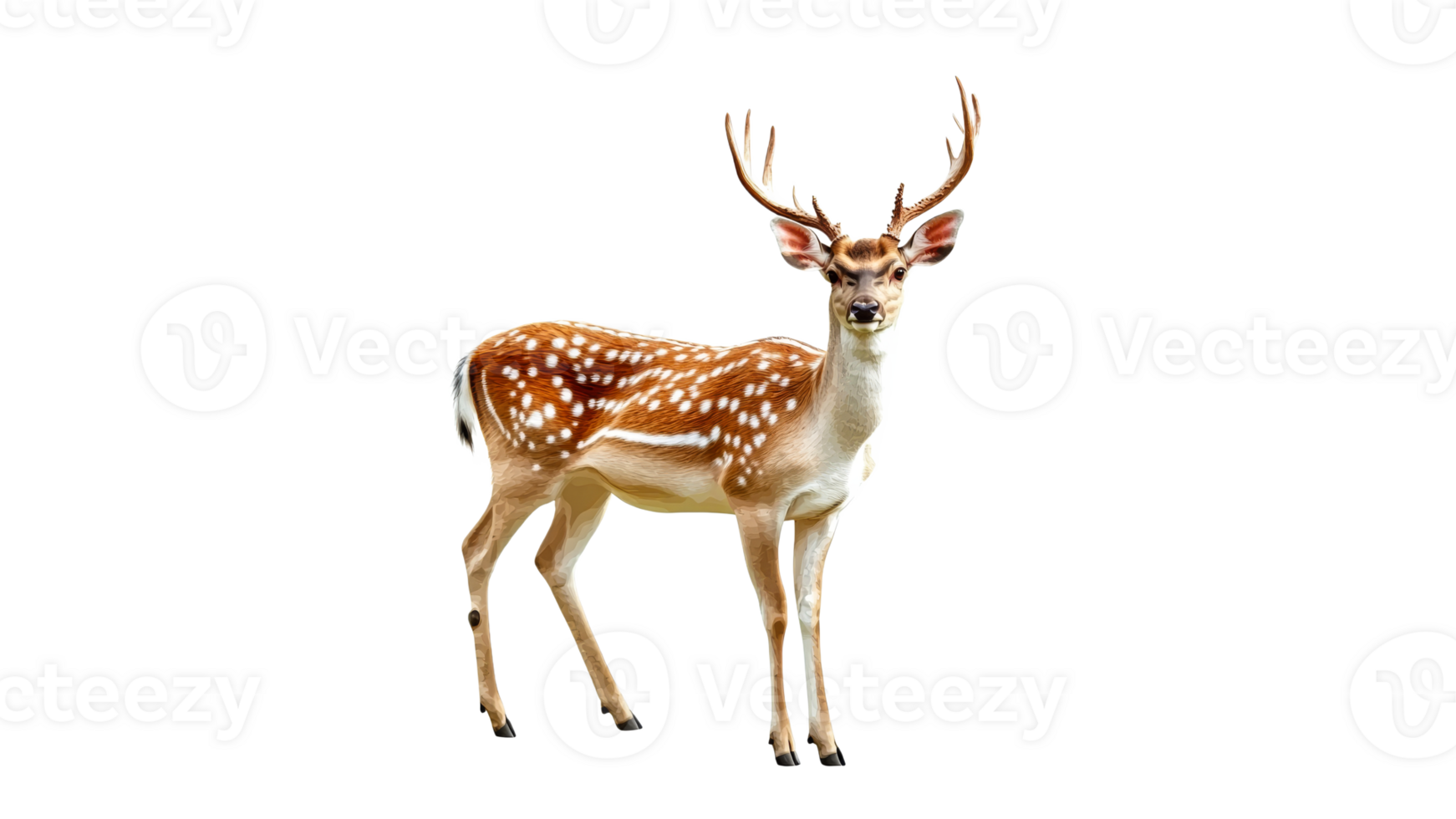Majestic deer with antlers standing in nature png