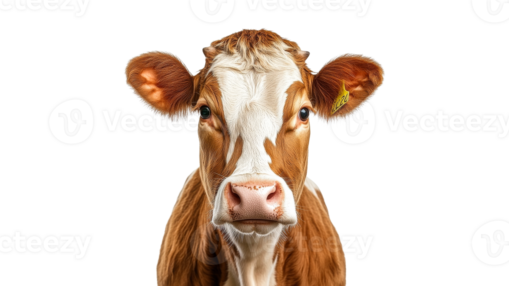 Close up of a brown cow a farm setting png