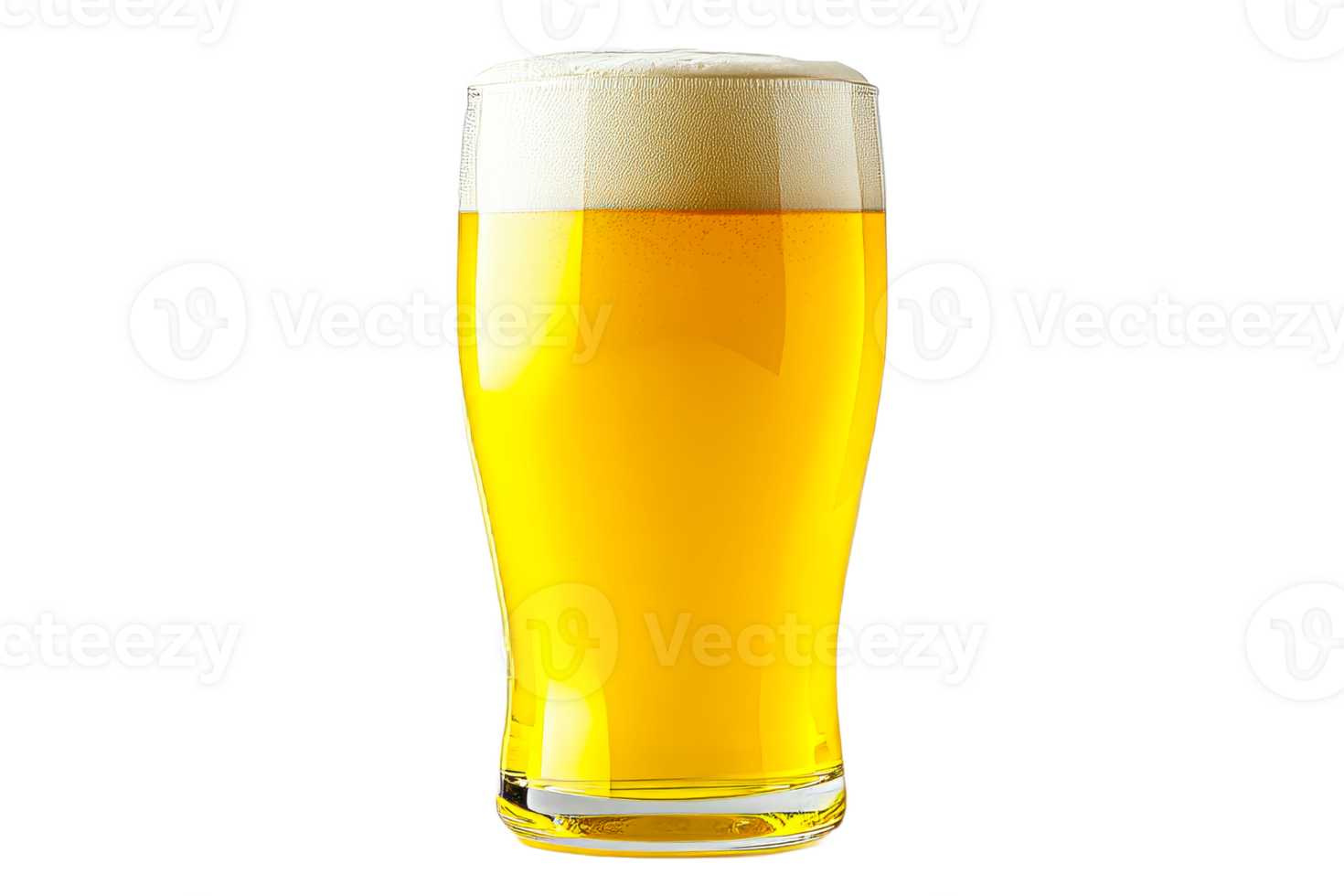 Refreshing golden beer served in a clear glass png