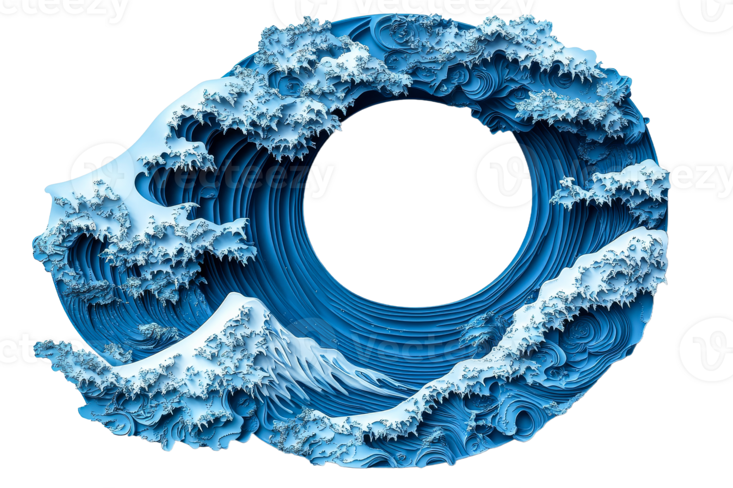 Artful textured wave sculpture png