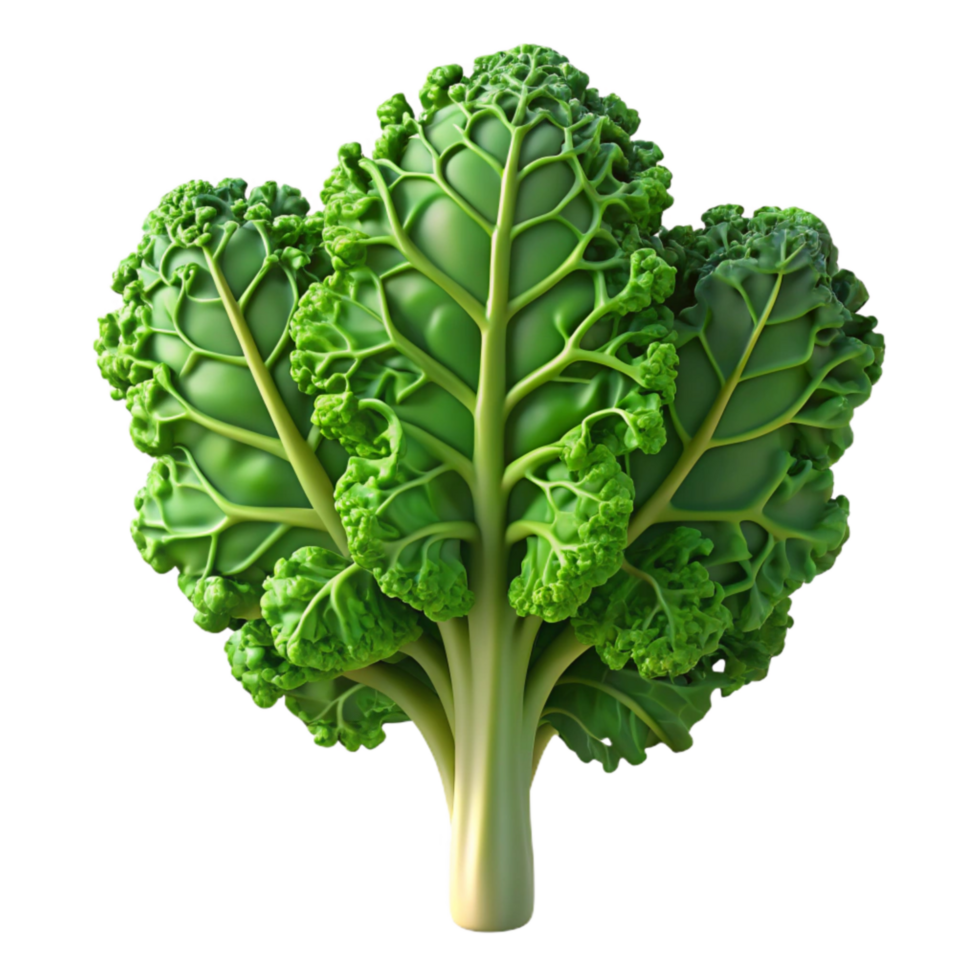 vibrant rustic Hydroponic Kale Curly Leaves Isolated Element authentic png