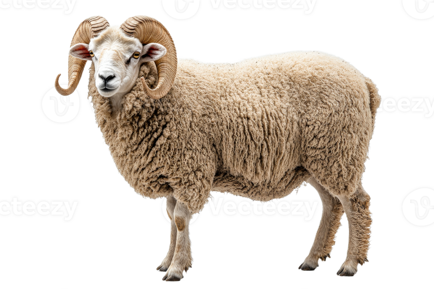 Majestic ram standing in a light background png