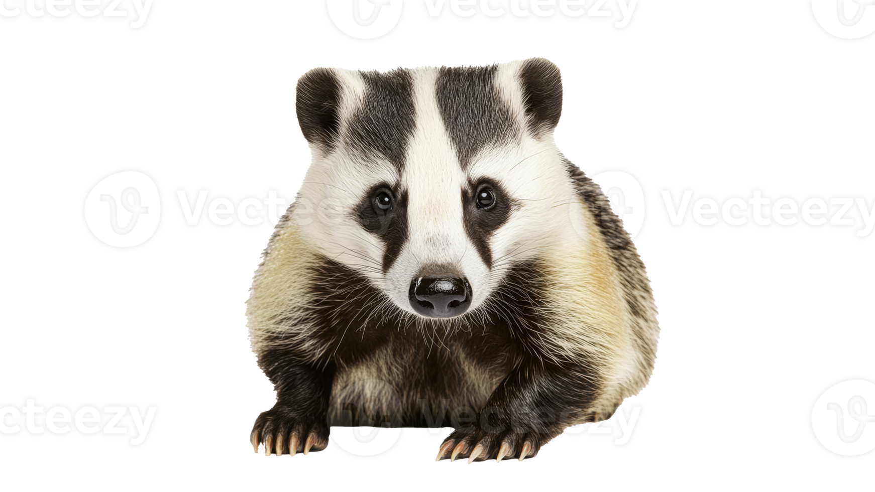 Badger observing surroundings in a neutral setting png