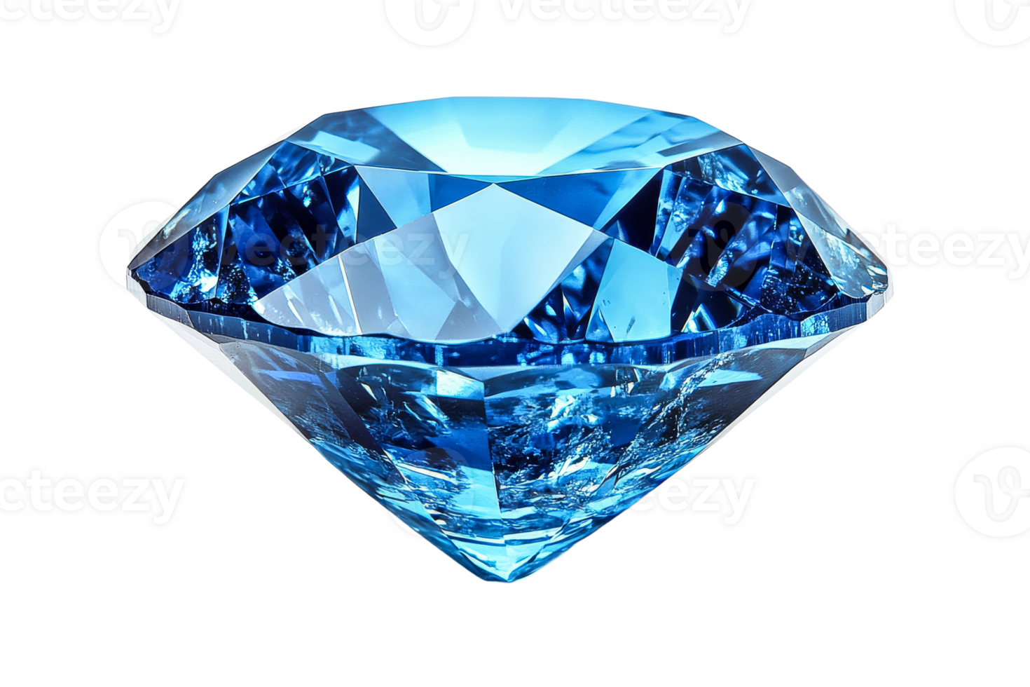 Bright blue diamond sparkling in the light png