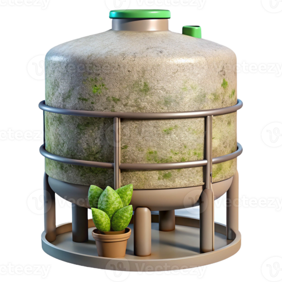 serene classic Hydroponic Nutrient Solution Tank Side View Isolated professional png