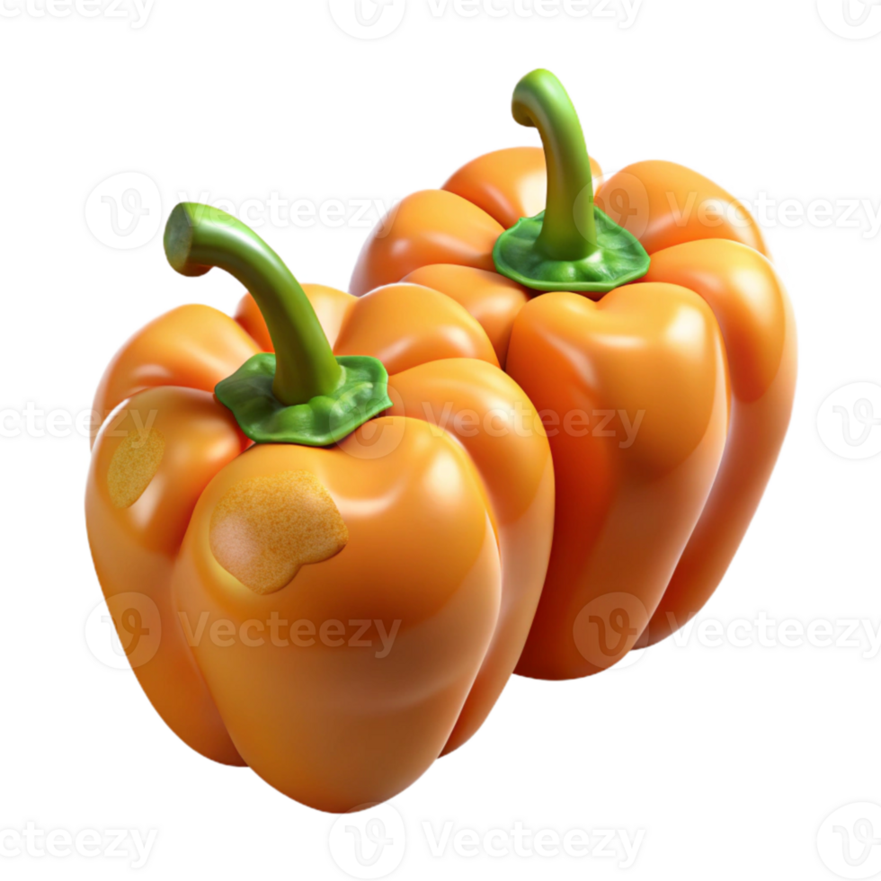 dramatic abstract Hydroponic Peppers Orange Color Transparent Background genuine png