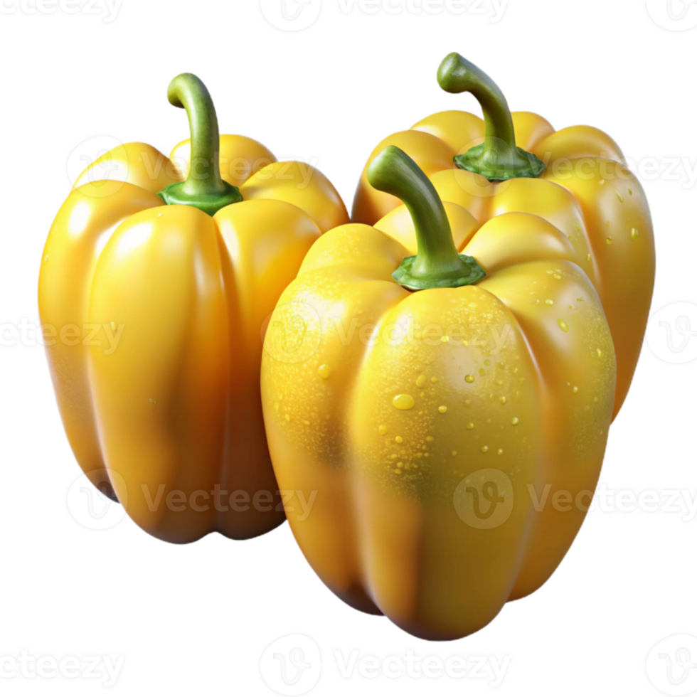 extraordinary minimalist Hydroponic Peppers Yellow Isolated authentic png