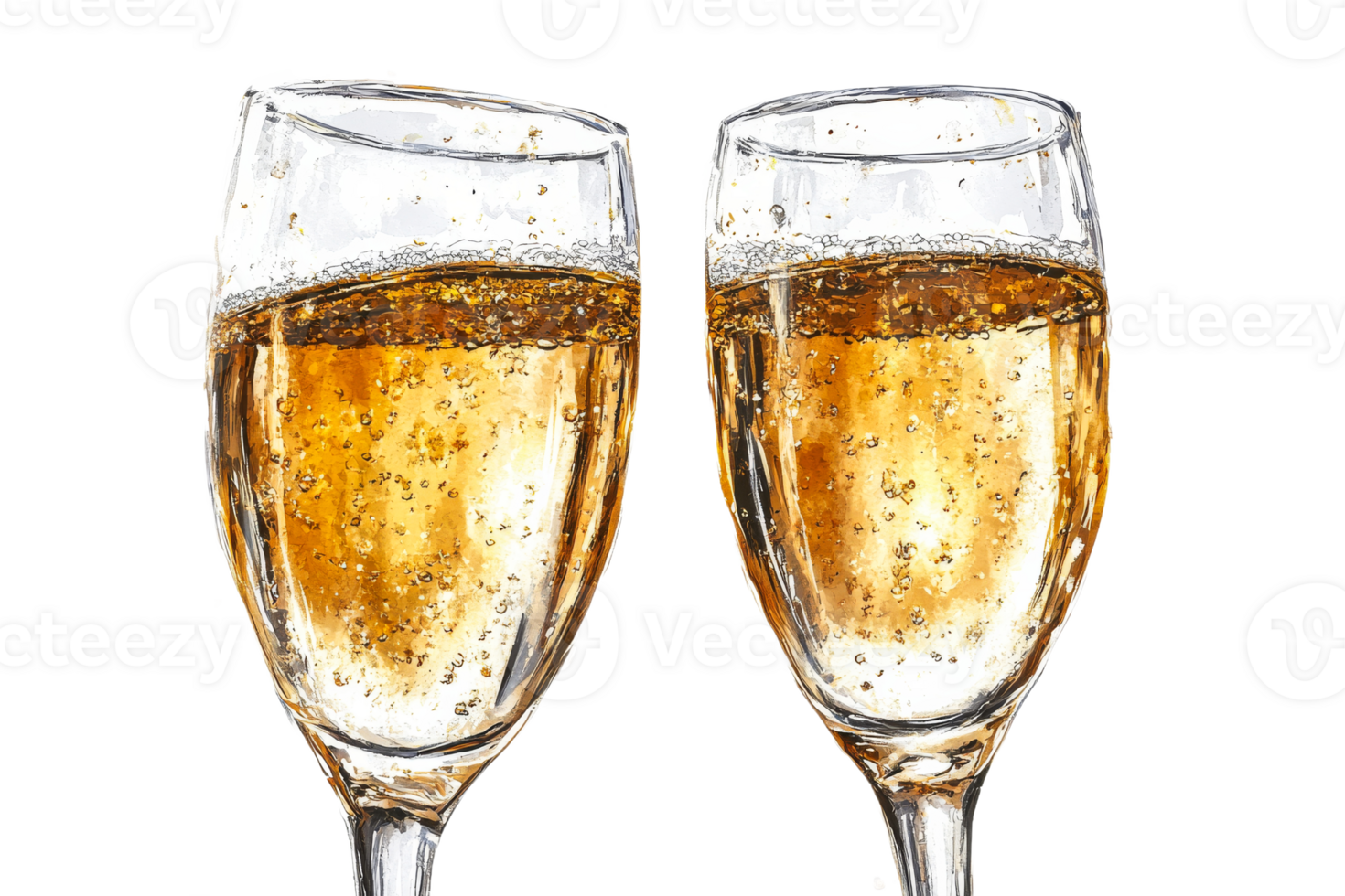 Cheers with two sparkling glasses png