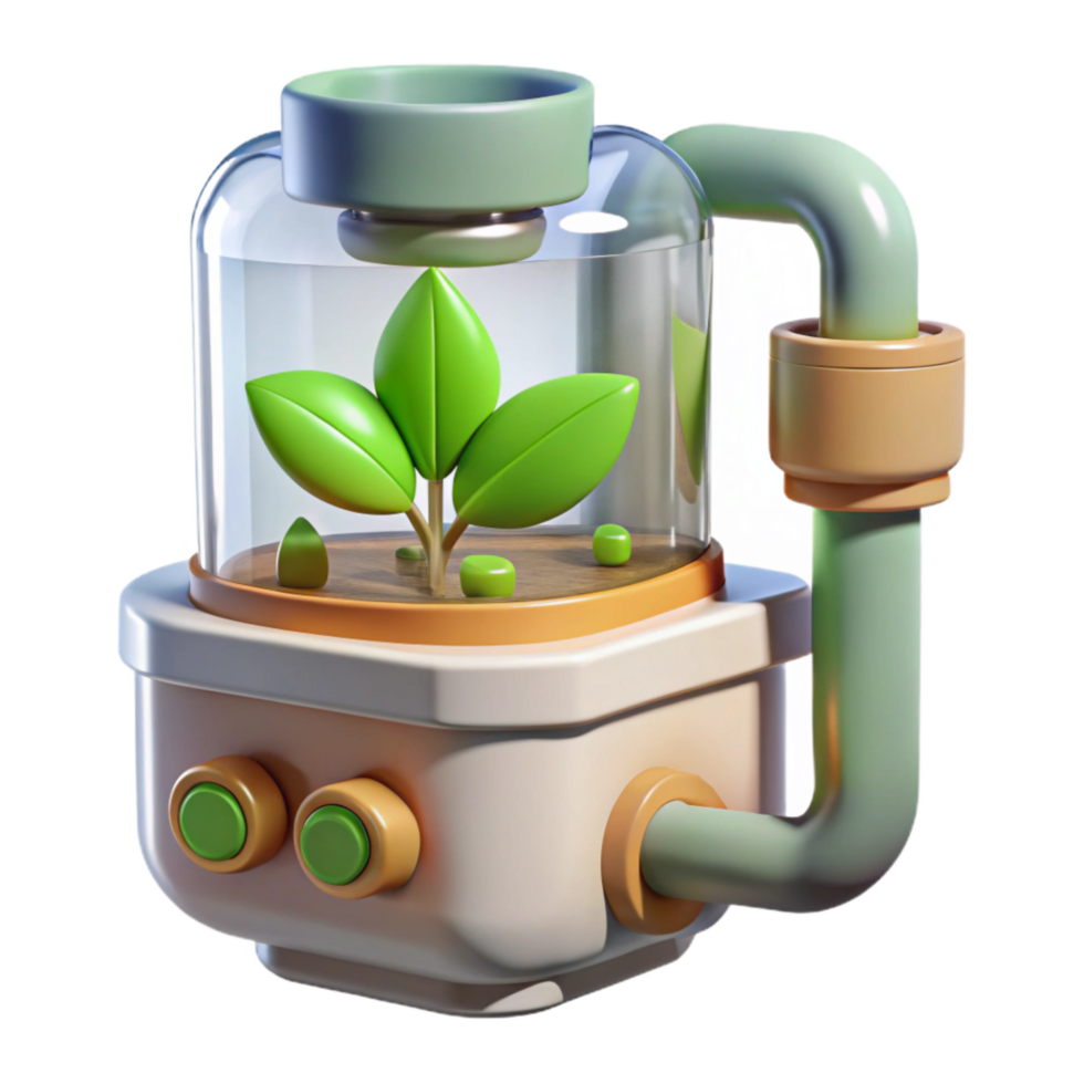 serene contemporary Hydroponic System with Nutrient Solution Flow Meter Transparent original png