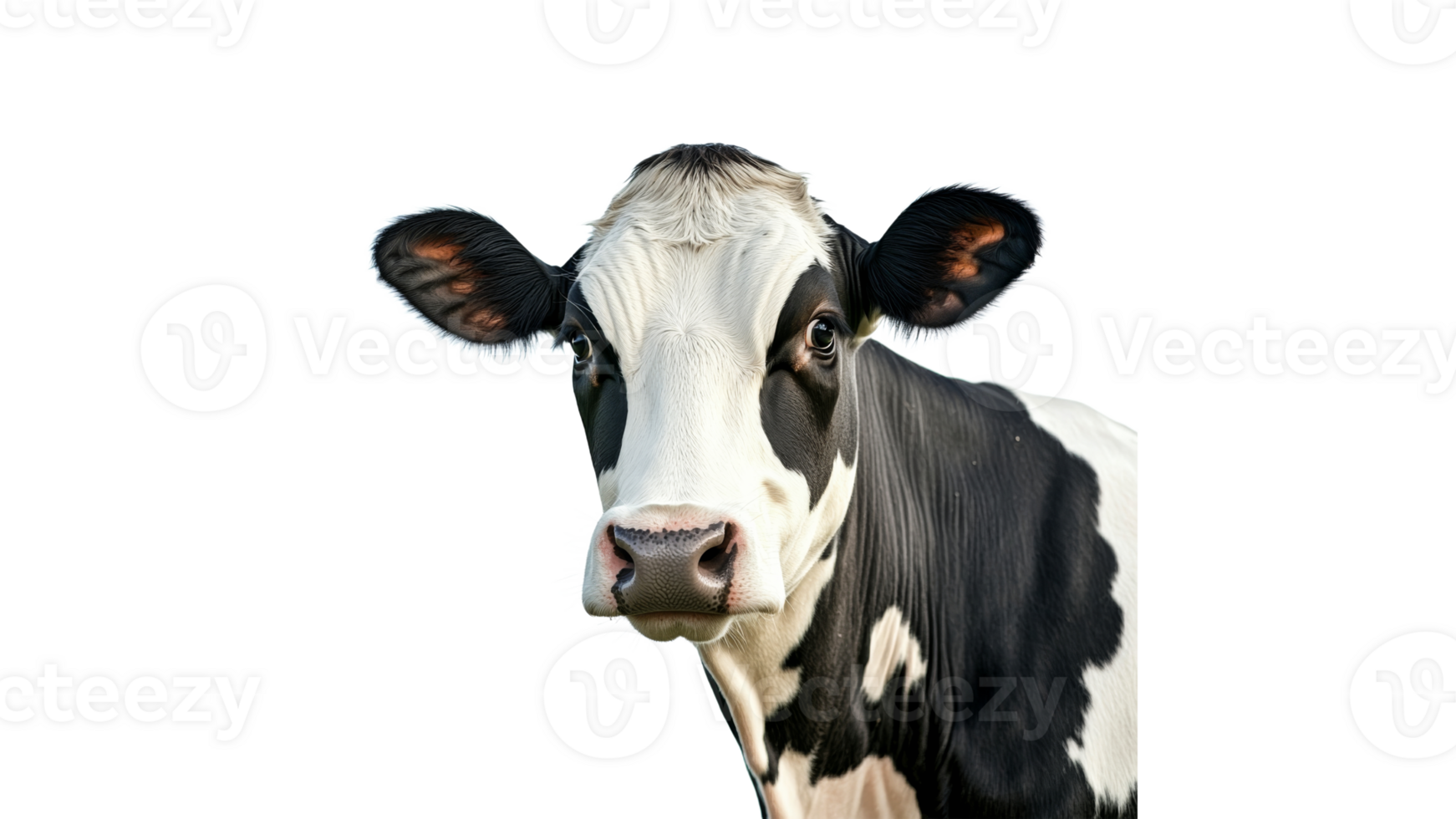 Cow gazes curiously at the camera png