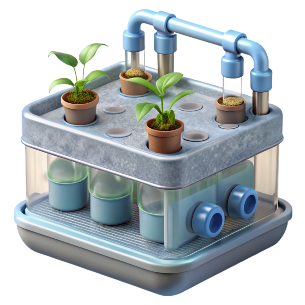 impressive modern Hydroponic System with Water Pump Detail Cutout png